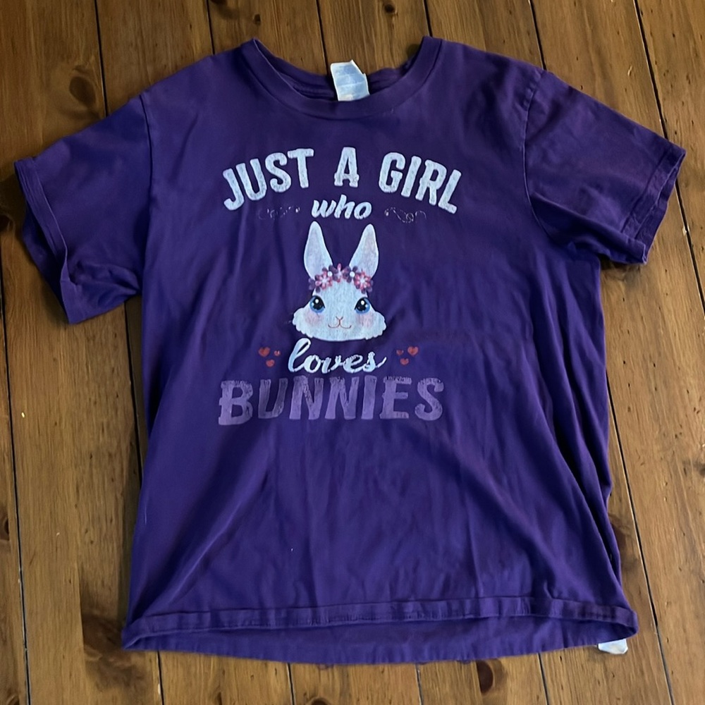 Youth purple bunny shirt
